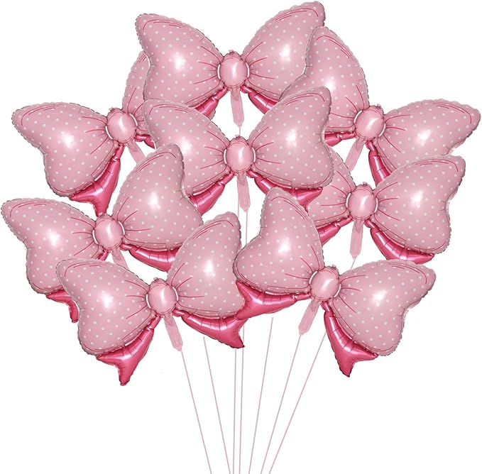 36 Inches Bow Foil Balloon Huge Bowtie Pink Balloon by GLASNES