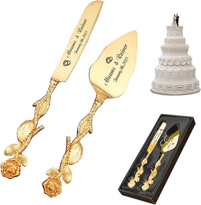 HJX Personalized Wedding Cake Knife and Server Set by Unknown