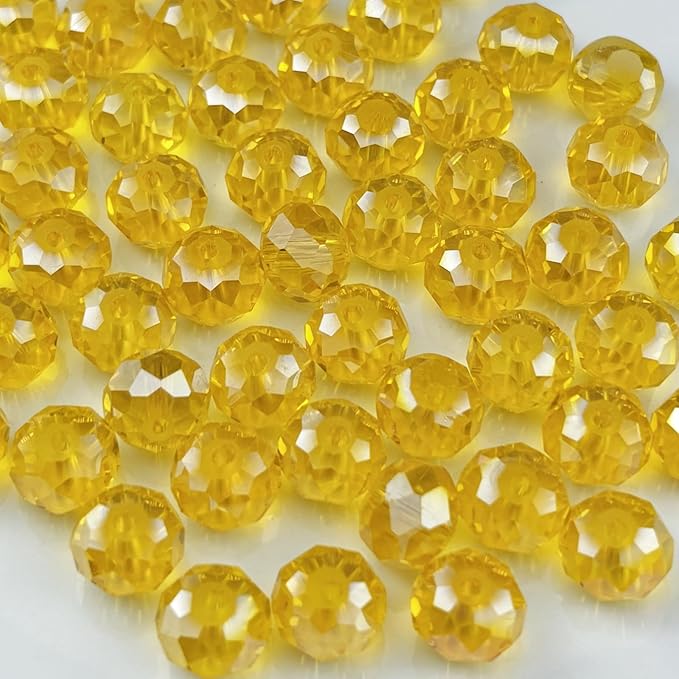 50pcs 10mm Crystal Glass Beads for Crafts Faceted Rondelle Glass Beads for by Unknown