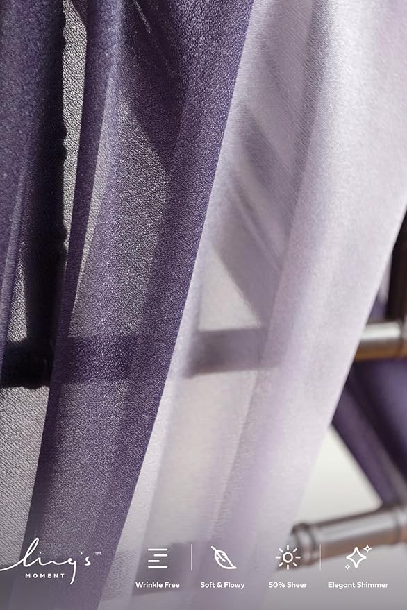Ling's moment Wedding Chair Sashes Cover Aisle Decorations Draping Fabric - Image 3