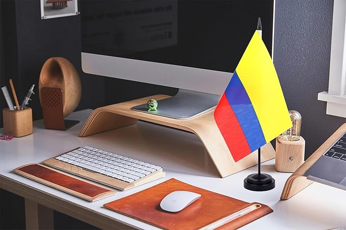 WXTWK 2 Pack Colombian Flag Colombian Deluxe Desk Flag Set - Image 5