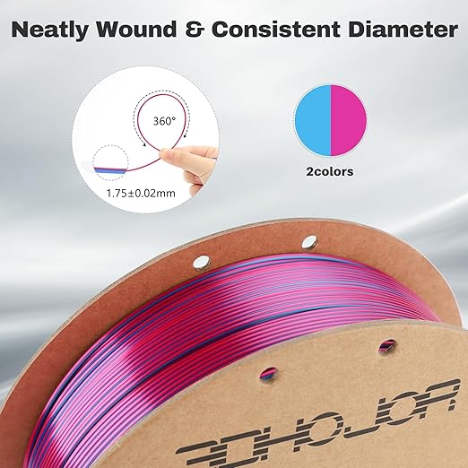 Silk PLA Filament 1.75mm Red Blue Dual Color PLA 3D Printer Filament 2 in 1 - Image 3