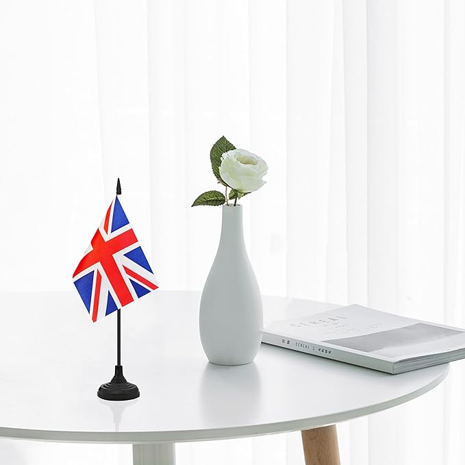 12 Pack UK Desk Flag Set, Britain Table Office Flag, Small Miniature Desktop - Image 5