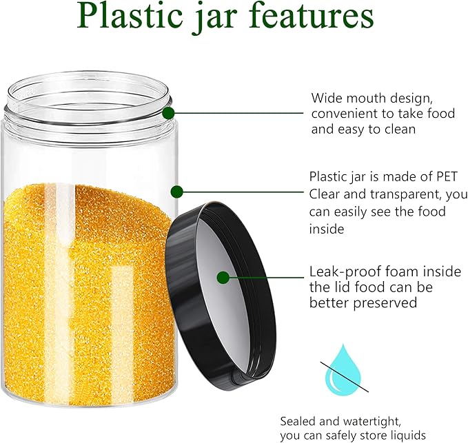 Plastic Jars with Lids 6OZ 42PCS Small Empty Slime Cosmetics Containers Clear - Image 3
