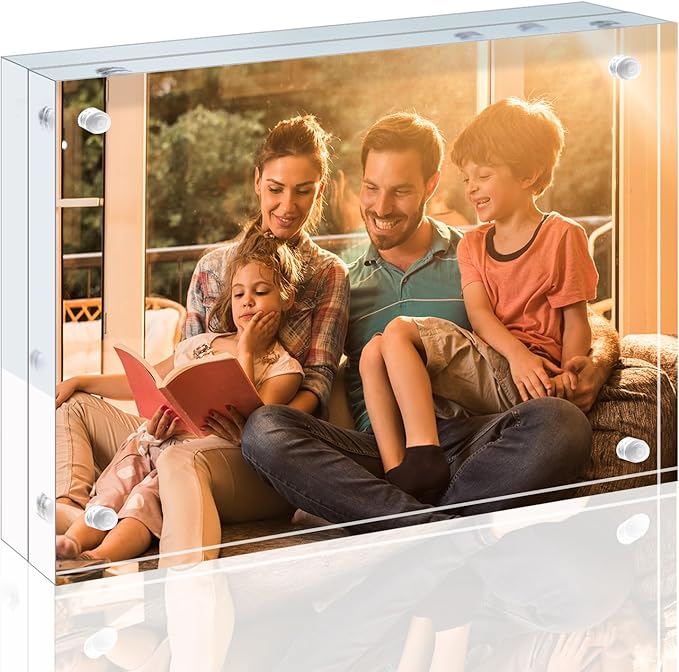 Egofine 6x8 Acrylic Frame, 20mm Thicker Frameless Clear Picture Frame, Double by Egofine