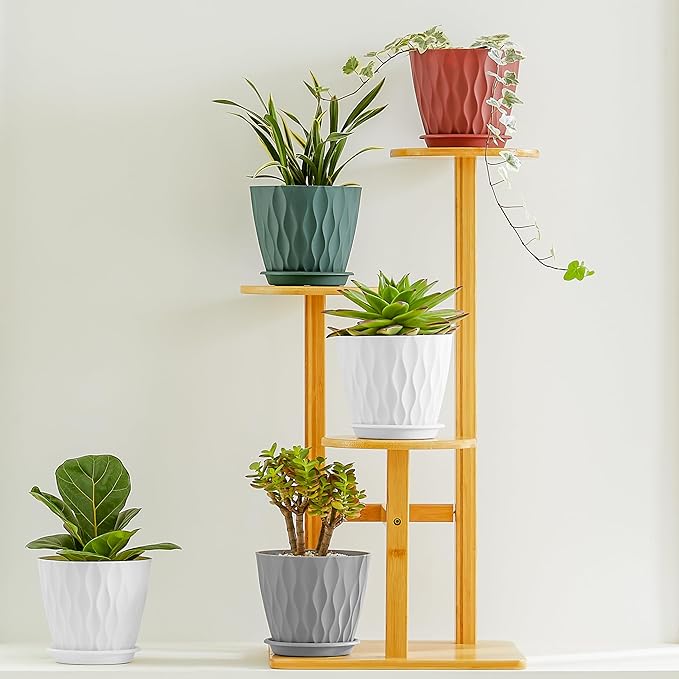 FaithLand 6-Pack 6-Inch Plastic Plant Pots - Image 5