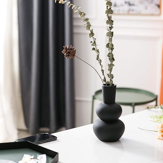Black Ceramic Vase, Modern Vases - Image 6