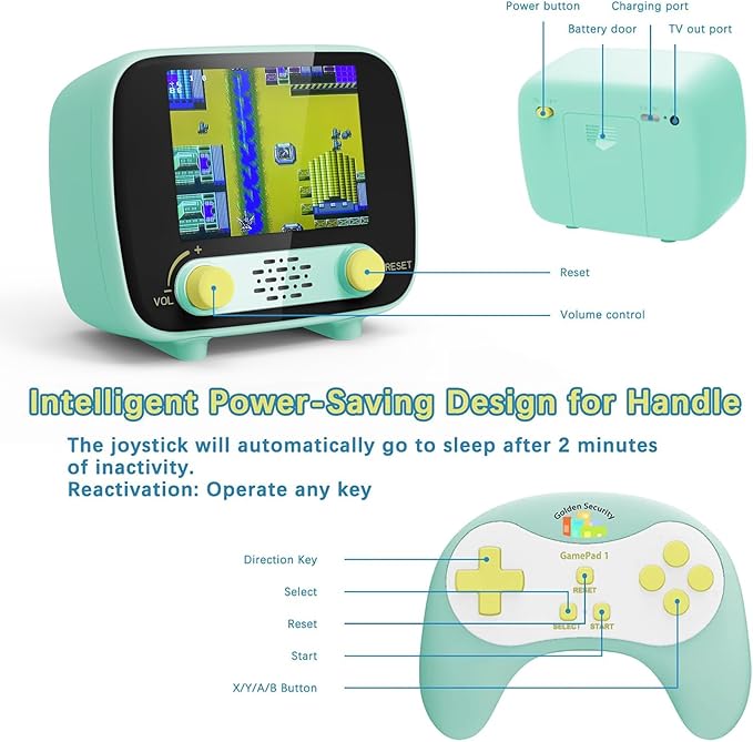 Mini Arcade Machine, Retro Gaming Console, Handheld Game Console, 2.8 Inches - Image 6