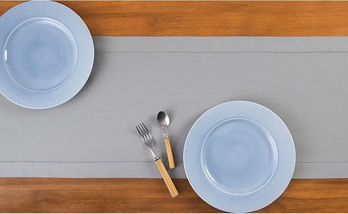 Solino Home Light Grey Table Runner 90 Inches Long - Image 5