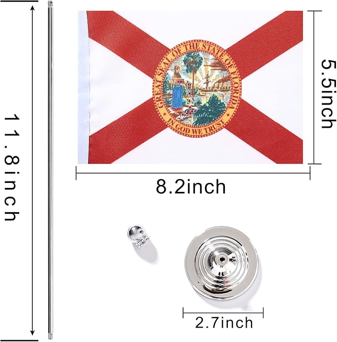 ZXvZYT 2 Pack American US Florida flag USA Florida FL State table flag - Image 2