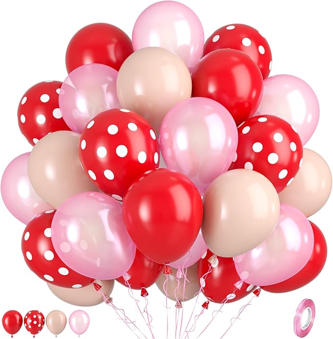 Light Pink and Red Balloons by Paready