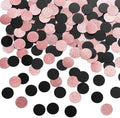 Rose Gold Glitter and Black Confetti Table Decoration by MOWO