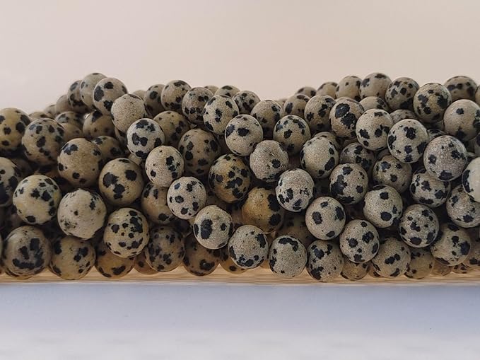 Stone Beads 8mm 100pcs Dalmation Spot Jasper Beads Round Loose Gemstones Beads - Image 3