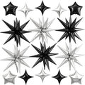 Black Silver Star Balloon by Cledeco
