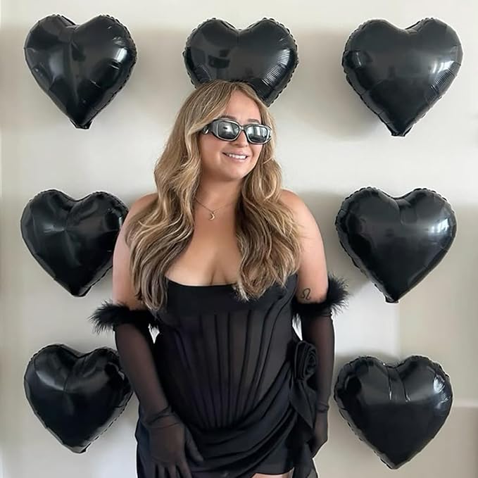 Black Heart Balloons, 18 Inch Black Heart Shape Balloon - Image 4