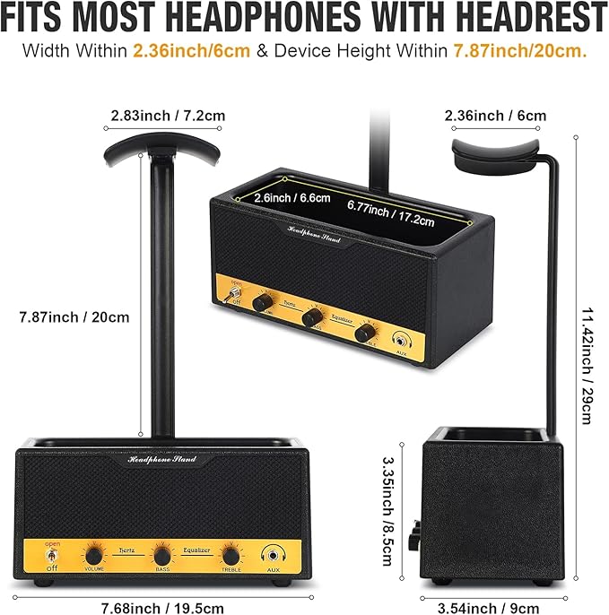 Headphone Stand with Cable Storage, Display Music Lovers' Decorative Items & - Image 2