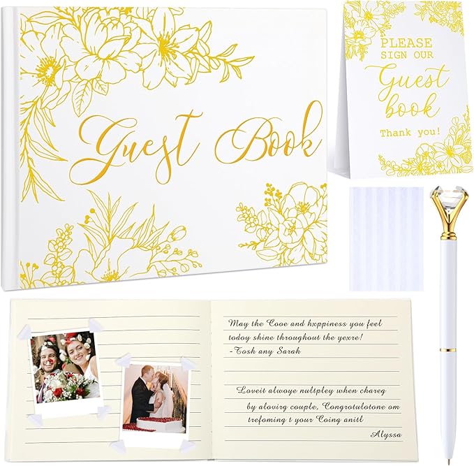 Wedding Guest Book Personalized Photo Guestbook to Sign at Reception Wedding by Engrowtic