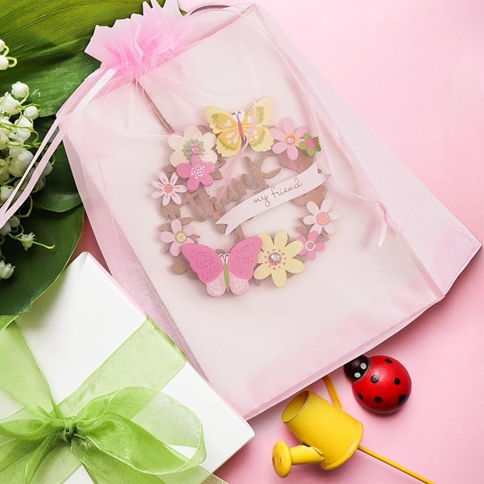 ANZNKU 50 Pack Sheer Organza Bags 6x9 inches, Mesh Drawstring Bags, Mesh Bag - Image 3