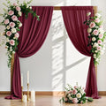 MLMW Christmas Wedding Arch Draping Fabric 1 Panel 29" x 20Ft Burgundy Sheer by MLMW