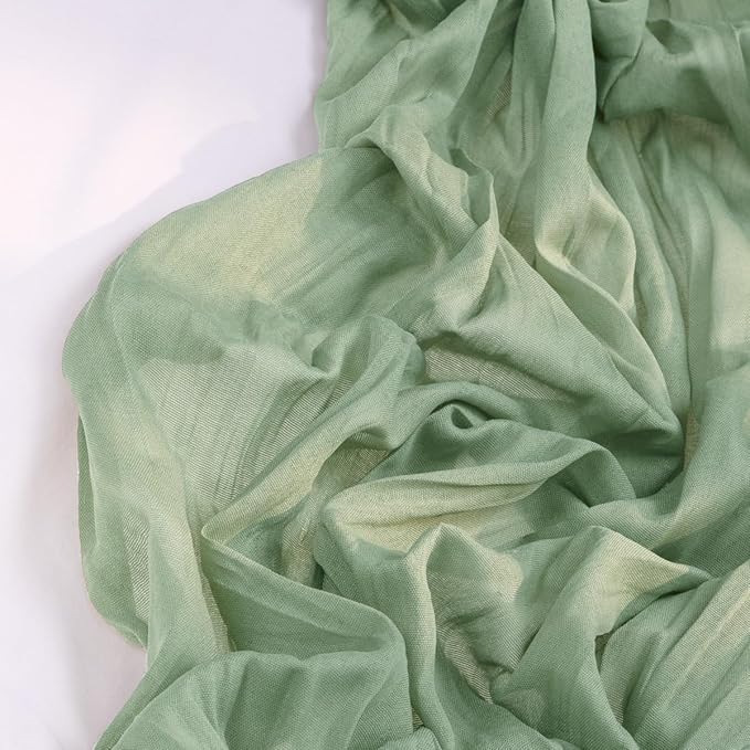Sage Green Cheesecloth Table Runner 6 Pack Fall Table Runners Boho Gauze 120 - Image 4