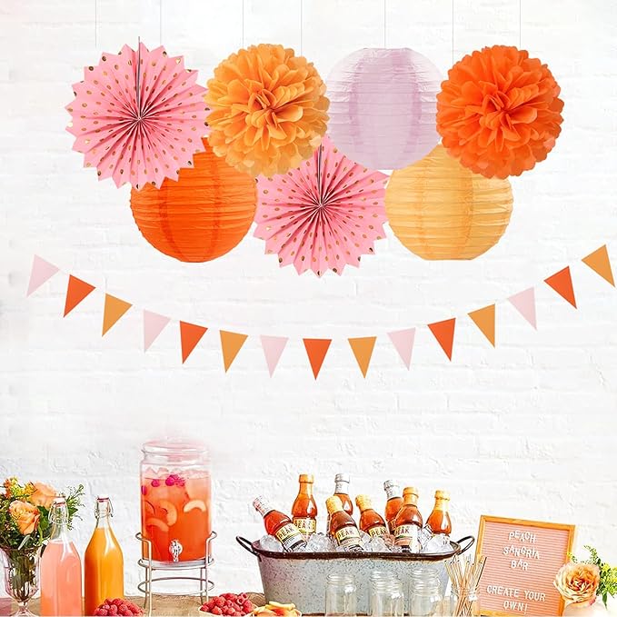 Pink-Orange Groovy Party-Decorations - Image 5