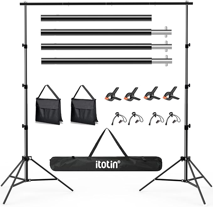 Photo Backdrop Stand 9ft x 10ft Photograhy Adjustable Background Stands Support by ITOTIN