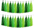 GAKA Dark Green and Light Green Tissue Paper Tassel, Paper Tassel Garland Banner by GAKA
