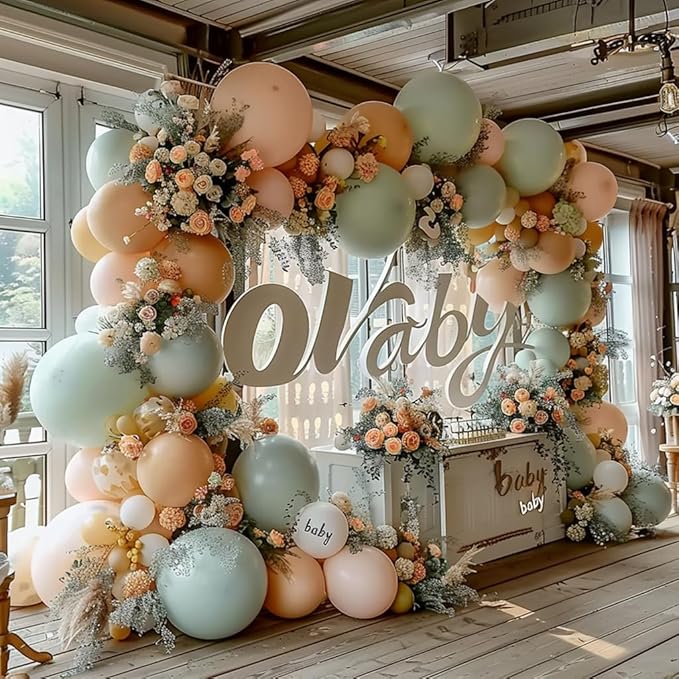 Pink and Dusty Green Balloons, - Image 4