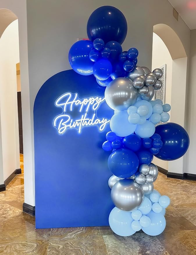 Royal Blue and Silver Balloons - Image 4