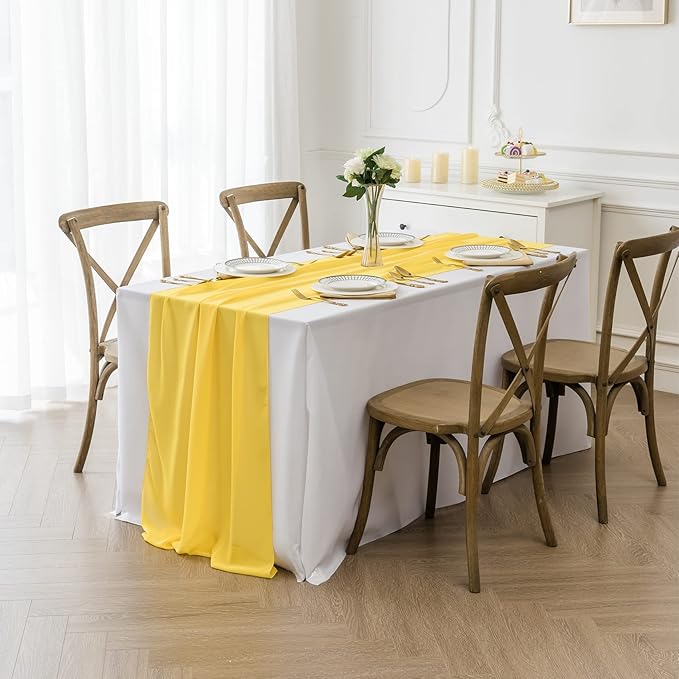 6Pack 9ft Chiffon Table Runner 14x108 Inch Sheer Romantic Table Runner - Image 7
