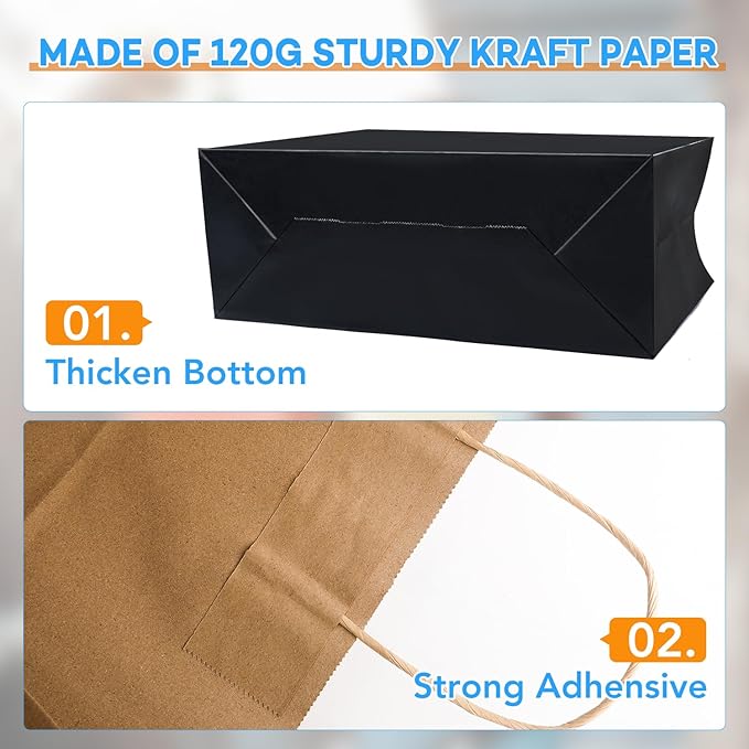 BURVAGY 16x6x12 Inch 100 Pcs Kraft Paper Bags - Image 3
