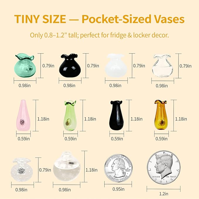 Magnetic Bud Vase Set – Mini Ceramic & Glass Vases - Image 8