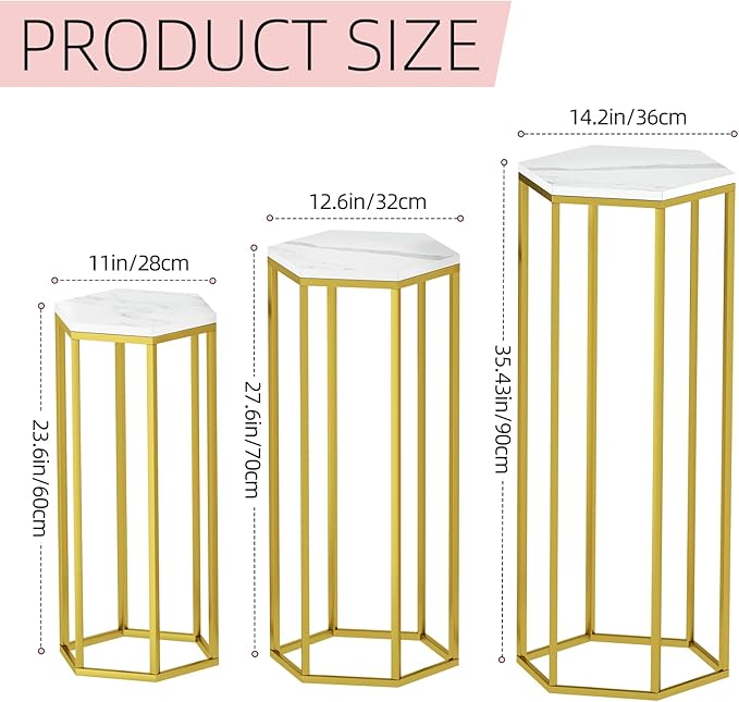 Urban Deco Cylinder Stands for Party, Flower Plant Pedestal Stands for Display - Image 2