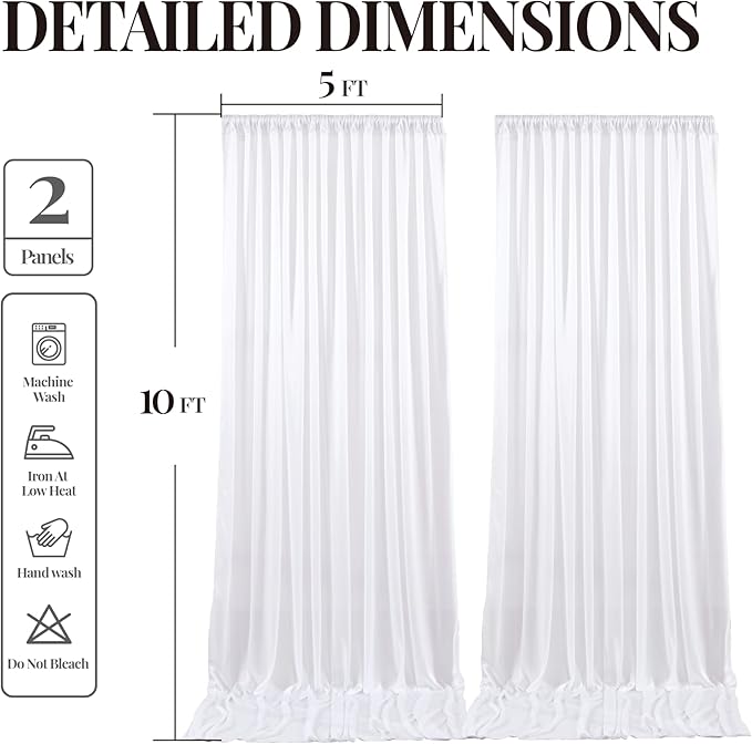 10x10 ft White Glitter Backdrop Curtain - Image 9