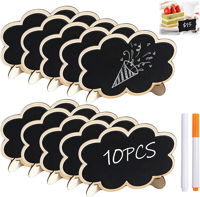 10PCS Mini Chalkboard Signs, Framed Small Chalk Board Food Labels by Unknown