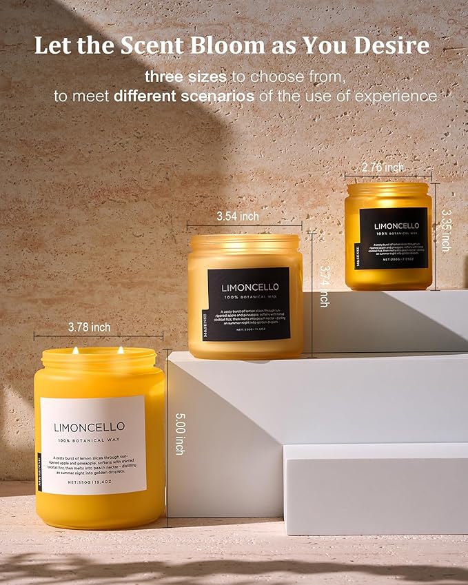 M&SENSE Limocello Summer Scented Candle, 19.4oz 110 Hours Long Lasting Burn Non - Image 6