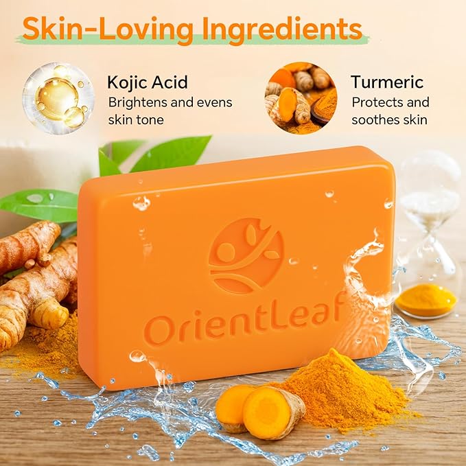 Kojic Acid and Turmeric Soap for Dark Spots Remover, Brightening, - Image 3