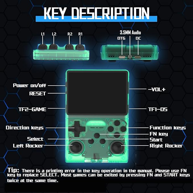 FVBADE R40S PRO Handheld Game Console 3.5 inch IPS Screen Mini Retro Console - Image 5