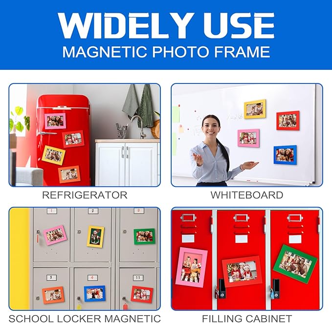 Soaoo 60 Pcs Magnetic Picture Frames Wallet Size 2.5 x 3.5 Inches Reusable - Image 4