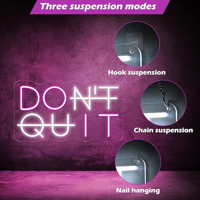 Don't Quit LED Neon Sign for Wall Decor, DO IT Neon Lights Party Decorations - Image 5