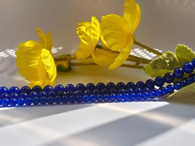Stone Beads 6mm 140pcs Dark Blue Chalcedony Beads Round Loose Gemstones Beads - Image 6