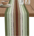 Sage Green Wooden Cotton Linen Table Runner by Unknown