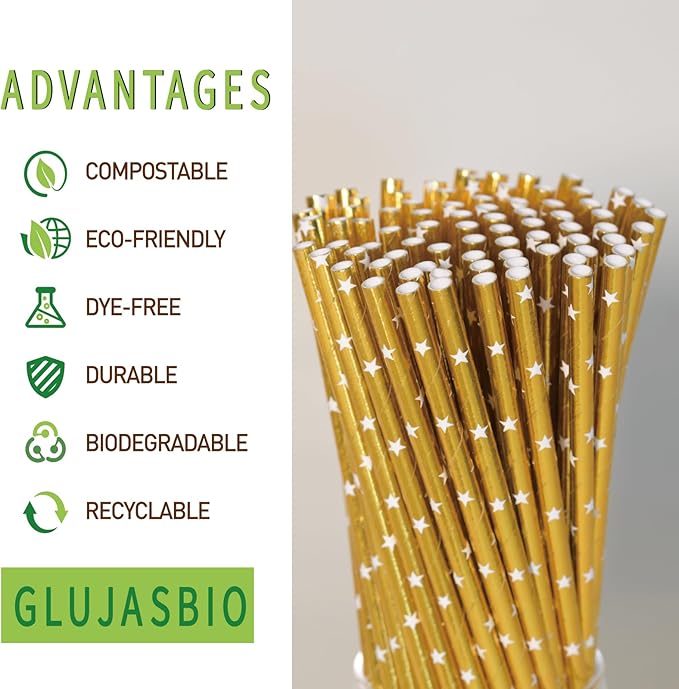 Gold Drinking Straws - Image 2