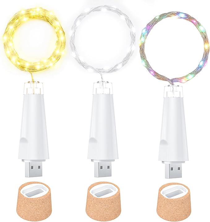 USB Bottle Lights Rechargeable Wine Bottle Fairy Lights Cork LED String Lights - Image 7