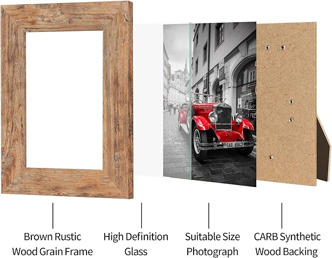 5x7 Picture Frame Set of 4, High Definition Real Glass 5 x 7 Photo Frames - Image 4