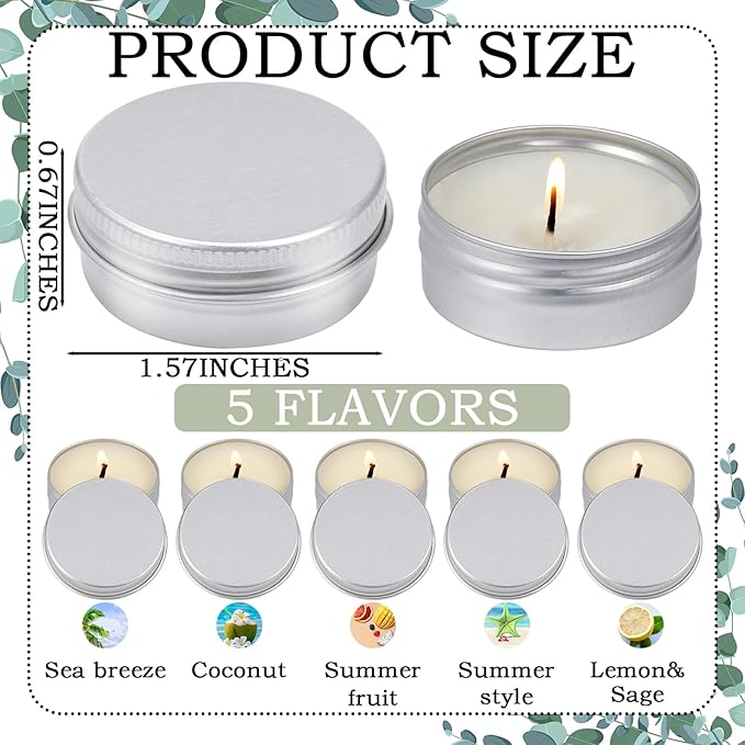 MTLEE 50 Pcs Wedding Scented Candles Gift Travel Tin Candle Aromatherapy Candle - Image 6