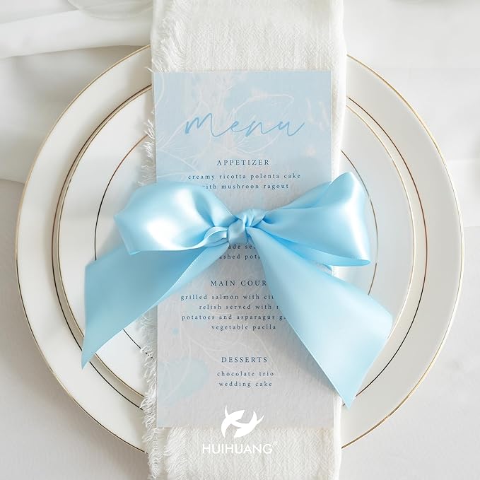 HUIHUANG Baby Blue Satin Ribbon - Image 6