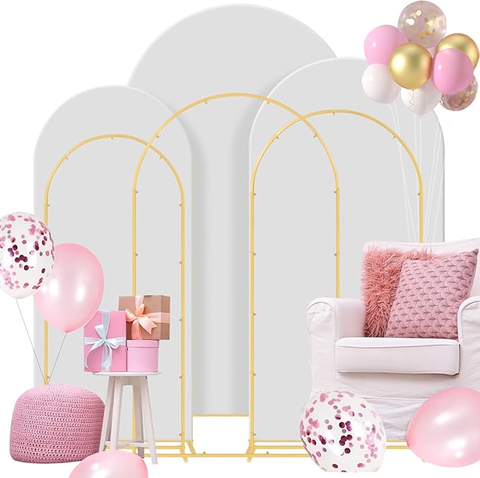 Wedding Arch Backdrop Stand Set of 3, Metal Arch Backdrop Stand by Gawicpy