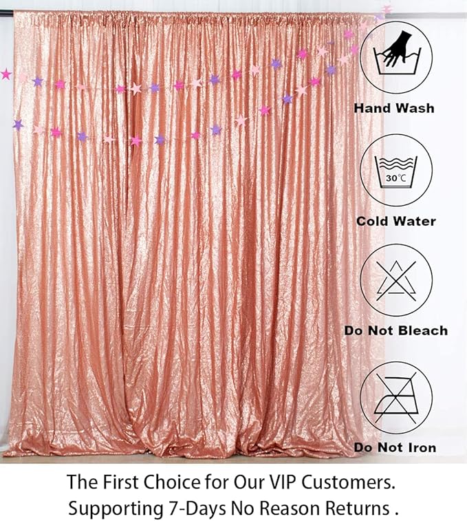 ShiDianYi Blush 8FTx10FT Sequin Backdrop, Sequined Party Backdrop - Image 7