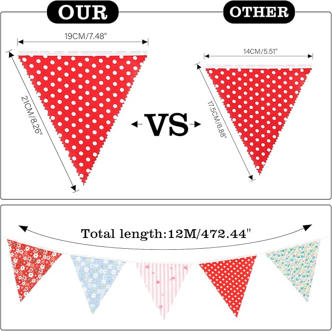 jijAcraft 39Ft Triangle Bunting Banner, Baby Shower, Outdoor and Home Decoration - Image 2